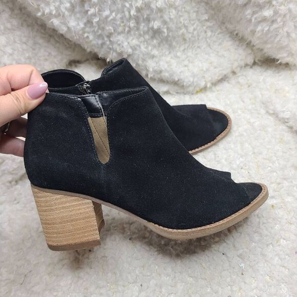 Blondo Nappa Waterproof Leather Peep-toe Ankle Boots sz 6 - Picture 2 of 8